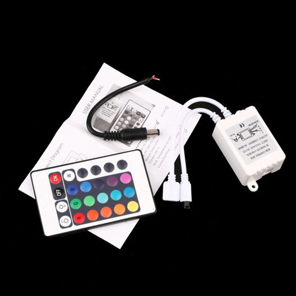 Не-водонепроницаемая 5 м Светодиодная лента 3528 RGB набор DC12V 60LED/M гибкая + 24key