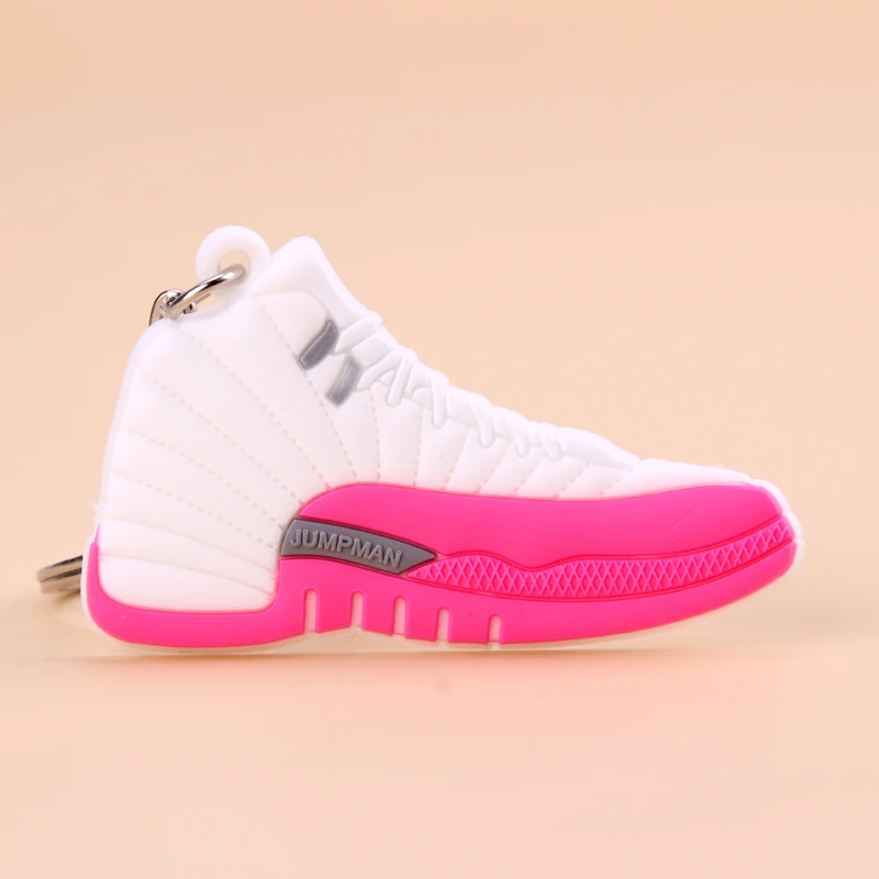 Picture Color12 Брелок Новые экзотические мини Jordan 12 ретро обуви ключевая цепь Для мужчин и Для женщин детские подарочные брелки на баскетбольных кроссовок ключ держатель Porte Clef - Цвет: Picture Color12