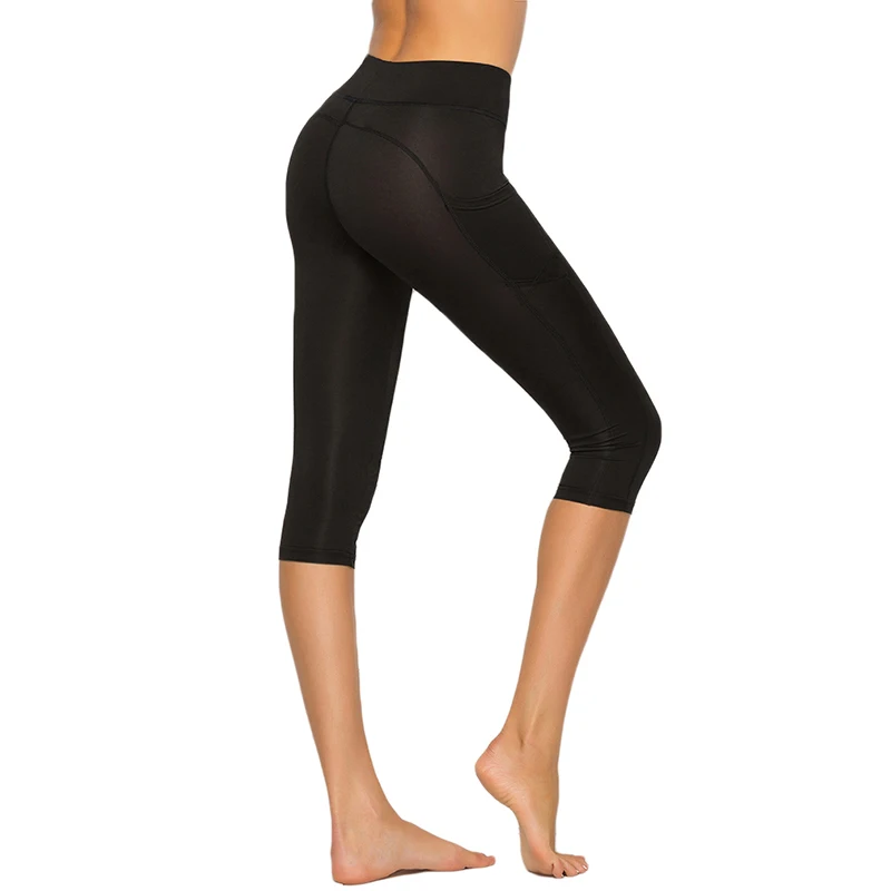 High Waist knee-length Legging New Arrivals Women Stitching Leggings Fitness Hot Sale Casual Style Pockets Pants | Женская одежда
