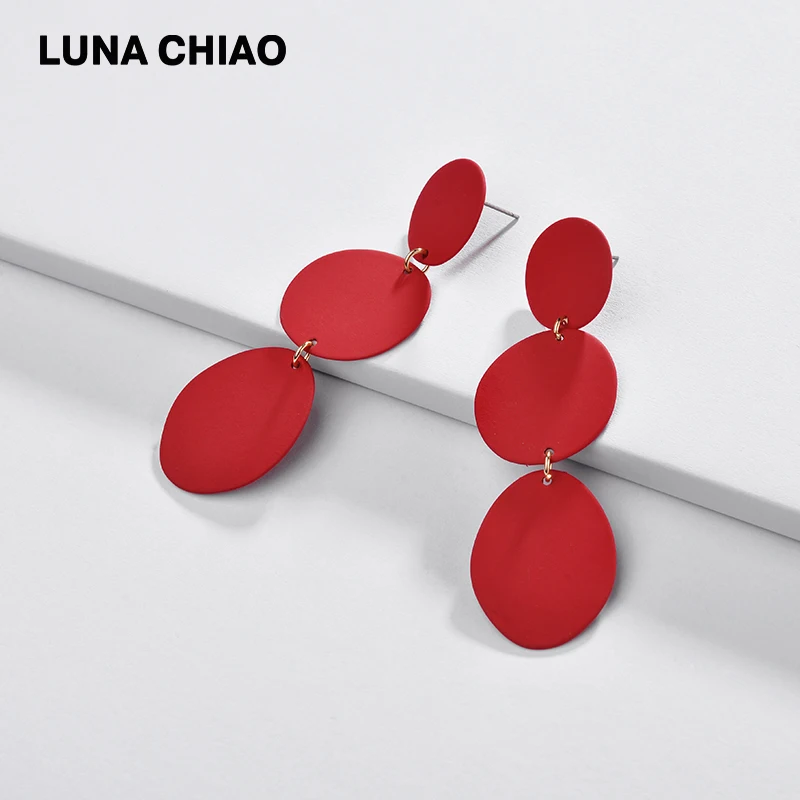 Женские матовые серьги подвески LUNA CHIAO длинные неправильной формы с