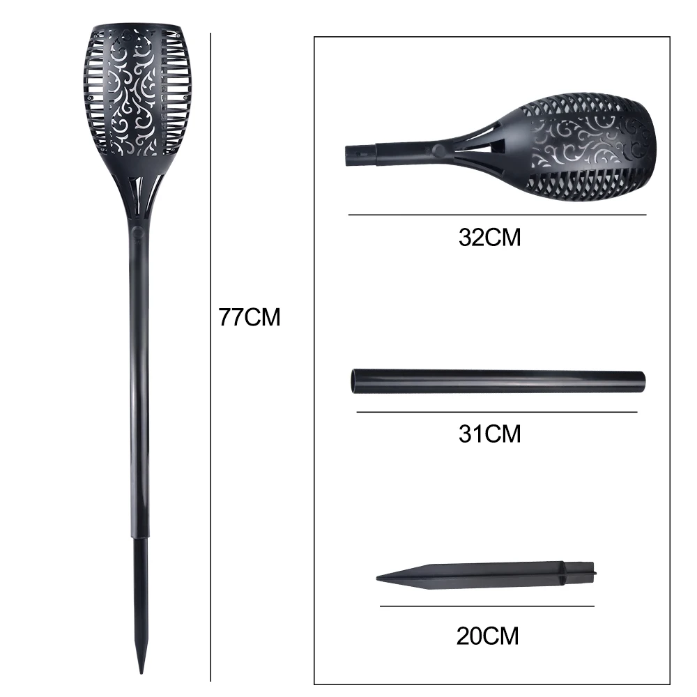 Солнечная Светодиодная лампа с пламенем водонепроницаемая газонная дорожка 96