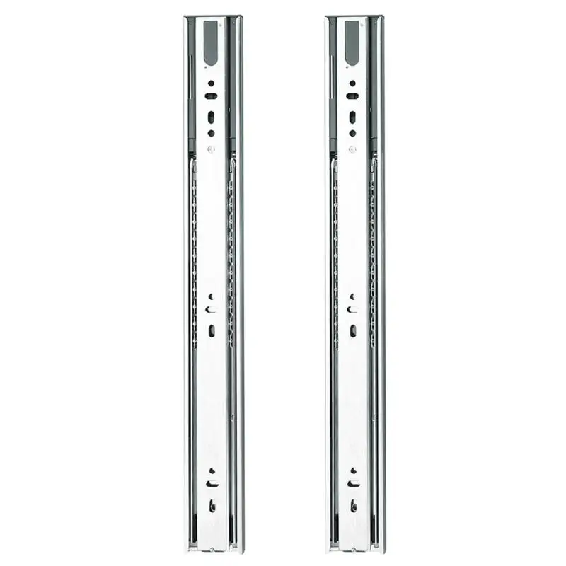 2 шт. с 3-я ступенями гладкая немой ящик трек направляющие рельсы для мебельной фурнитуры Нержавеющая сталь Кухня шкаф с выдвижными ящиками оборудования