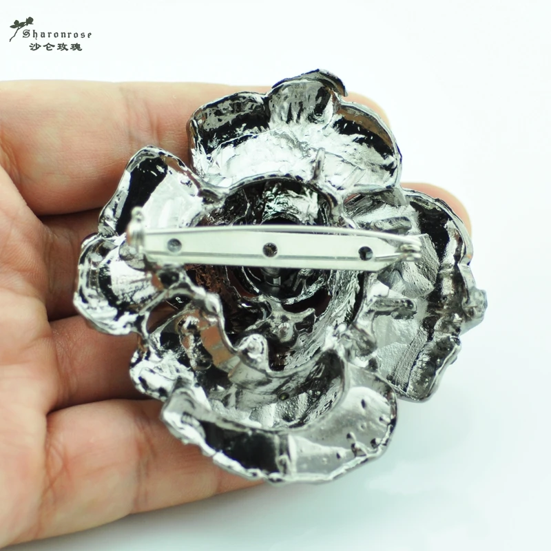 Декоративная брошь в виде розы с кристаллами стразы пуговицы для женщин одежды