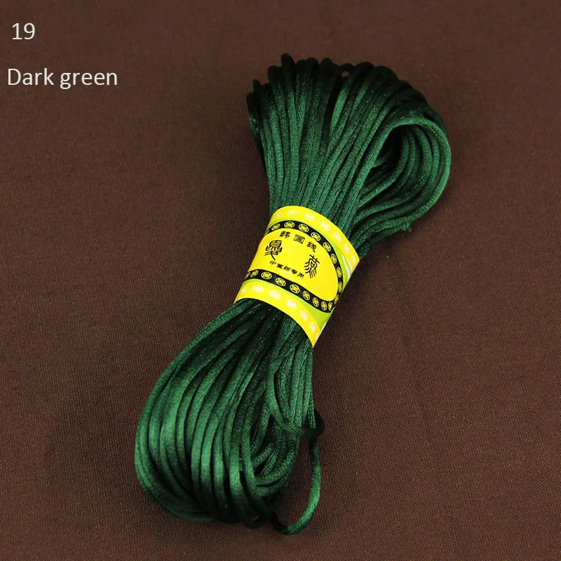 19 deep green 20 м/лот, 2,5 мм, крепкий плетеный браслет, шелковый шнур макраме, веревка, сделай сам, китайский узел для изготовления браслетов, фурнитура для изготовления нитей - Цвет: 19 deep green