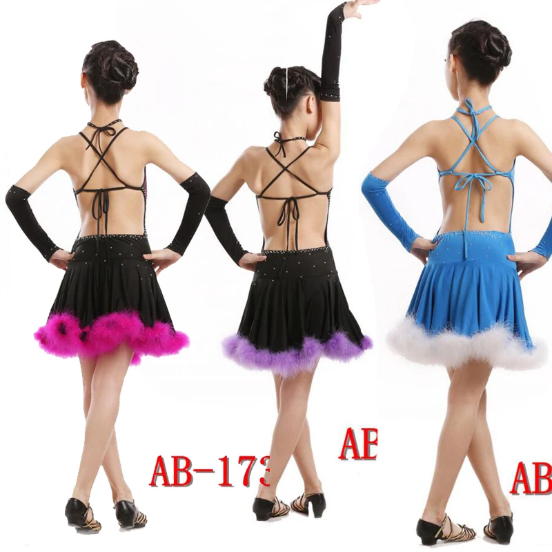 Детские костюмы для латиноамериканских танцев девочек соревнований платье