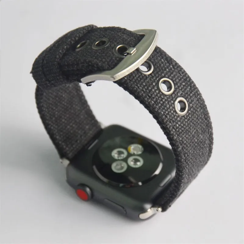 Повседневный джинсовый ремешок для Apple Watch Band Series 6/SE/5/4/3/2 Камуфляжный холщовый
