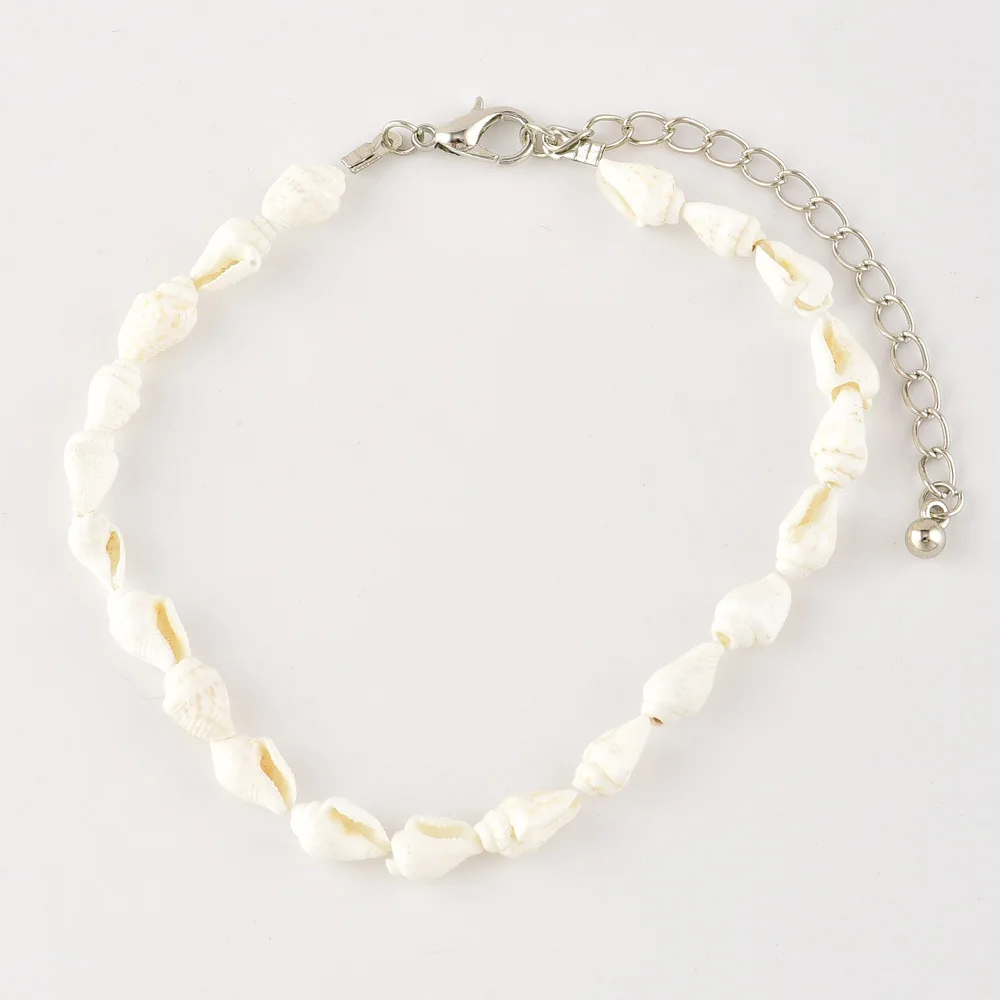 2 Pcs/Set Simple Women Anklets Conch Black Leather Braided Rope Anklet Set Bohemian Female Beach Party Jewelry Accessories | Украшения и