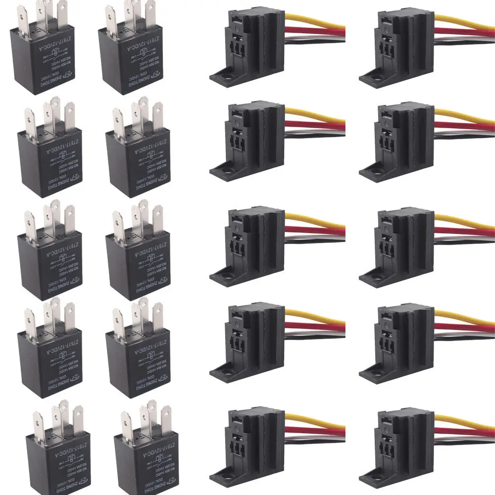 EE поддержка 10 X Автомобильный 30A AMP 12V комплект реле SPST для вентилятора топливного