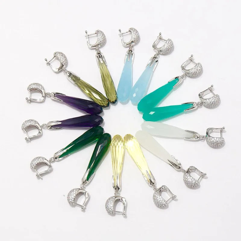 Великолепные Длинные серьги в стиле ретро с кристаллами форме капли воды