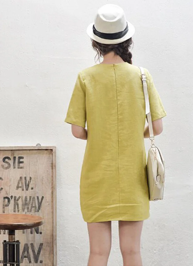 The 2015 summer new cotton short sleeved slim dress fashion loose | Женская одежда