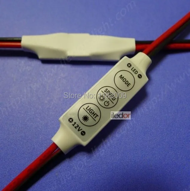 Одноцветный мини регулятор яркости для светодиодных лент 3528 5050 12 В 3 клавиши