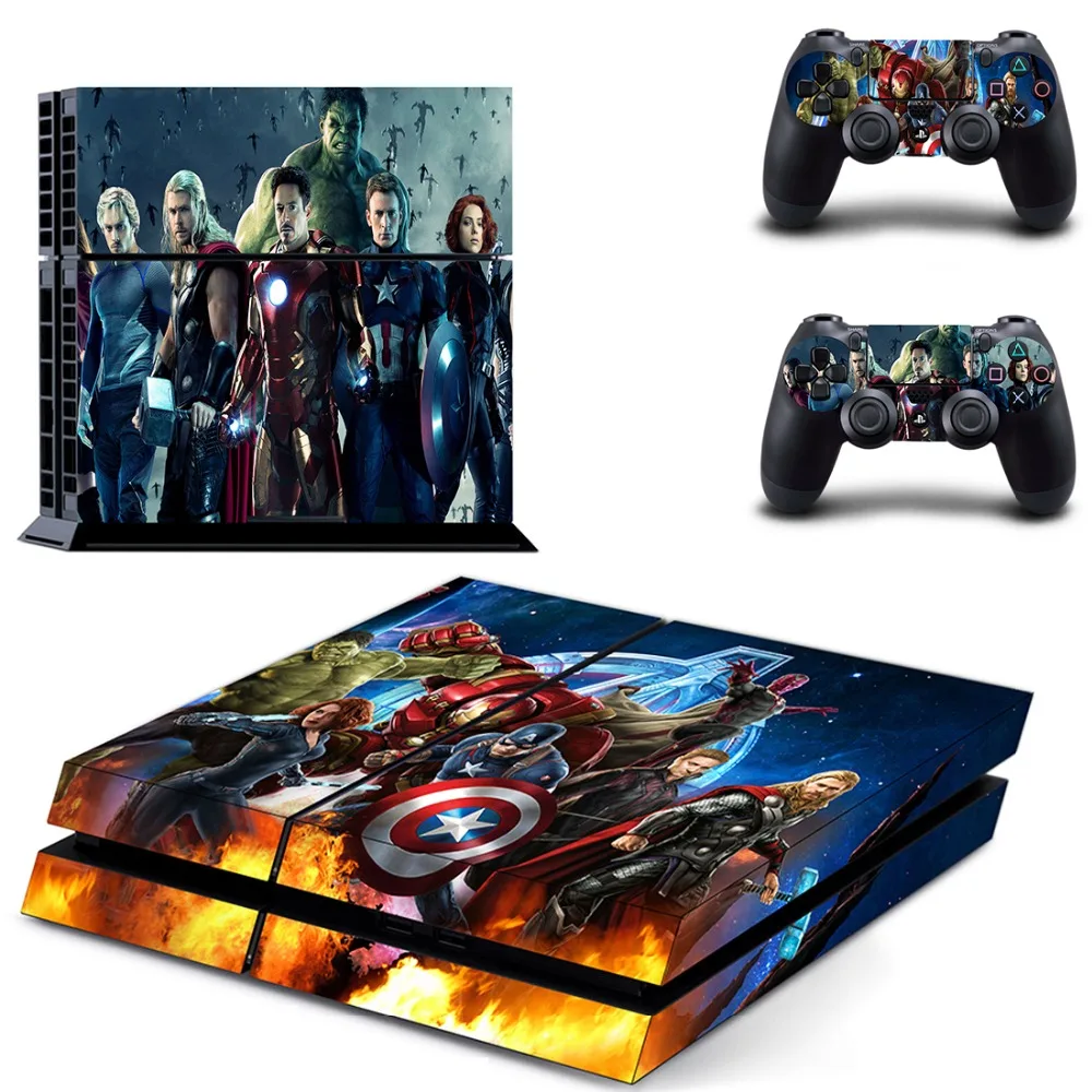 Наклейка Marvel The Avengers Iron Man Hulk для PS4 Виниловая наклейка консоли Playstation 4 и 2