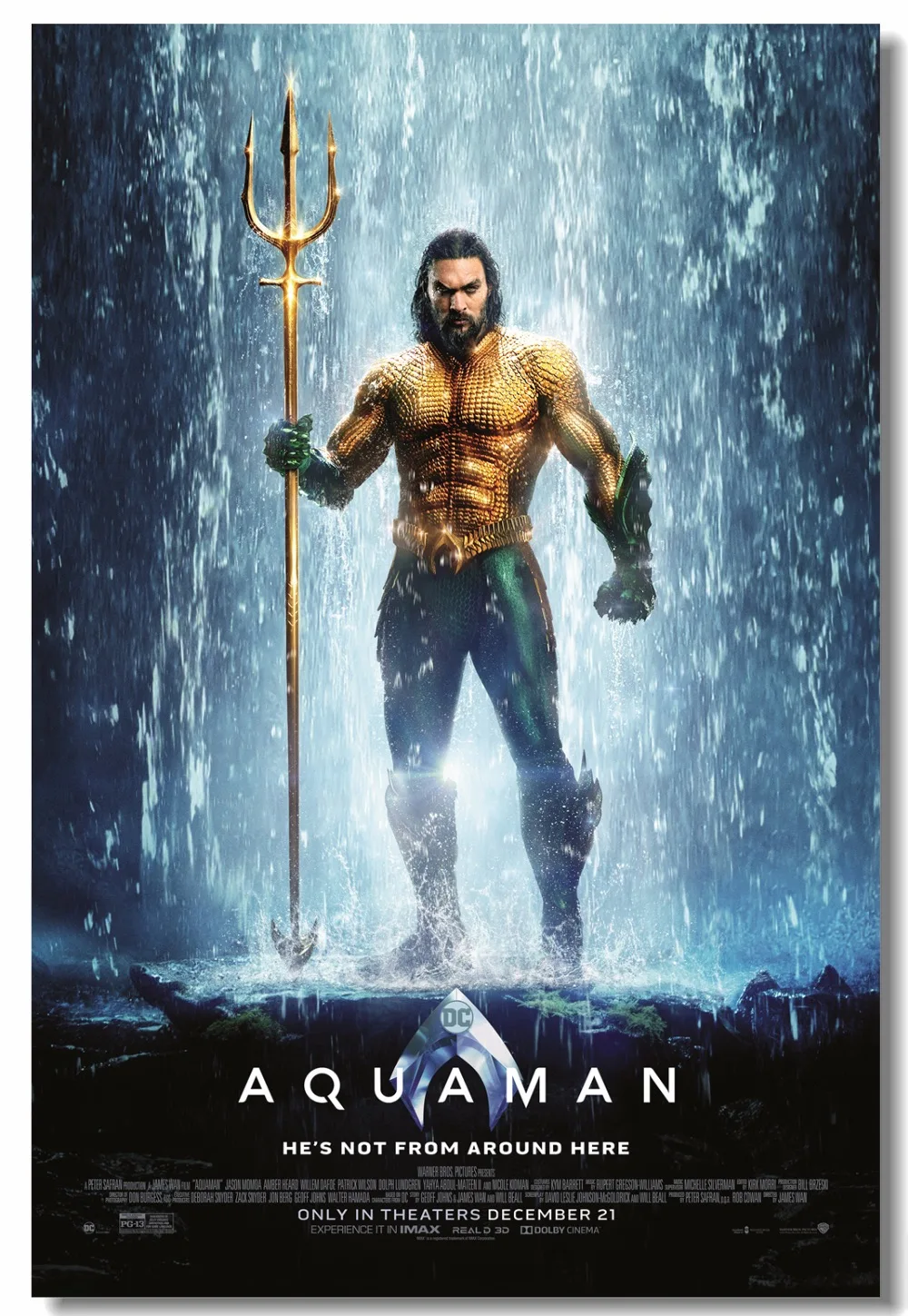 Фото Пользовательский холст настенное искусство DC фильм Aquaman плакат Джейсон момоноа Пользовательский холст настенное искусство DC фильм Aquaman плакат Джейсон момоноа