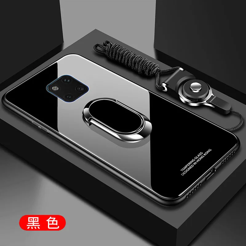 Чехол для Huawei Mate 20 Pro жесткое закаленное стекло с подставкой магнитная защитная