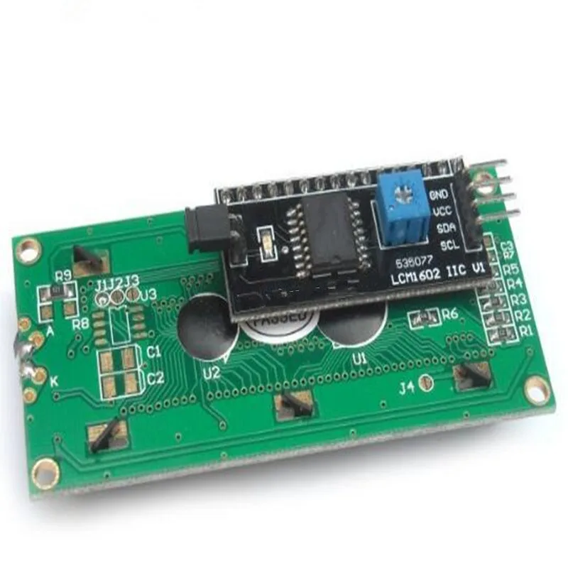 ЖК модуль IIC/I2C 1602 с зеленым желтым экраном в комплект входят файлы библиотеки 5