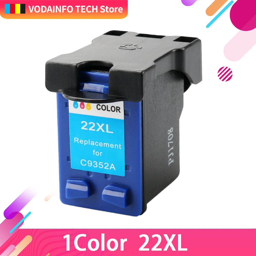 QSYRAINBOW Совместимость 21 черного цвета сменный картридж для принтера для hp 21 22 hp 21 с чернилами hp Deskjet F2280 F4180 F4100 F2100 F2200 F300 - Цвет: 1C