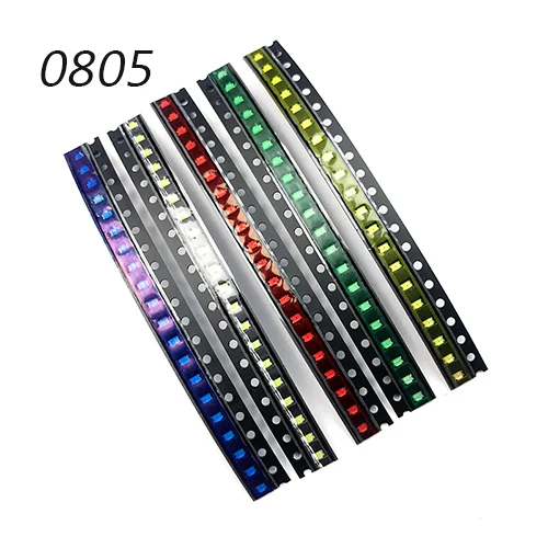 100 шт. = 5 цветов x 20 штук 1206 0805 0603 1210 светодиодный Диод ассортимент светодиодный индикатор SMD комплект зеленый/красный/белый/синий/желтый