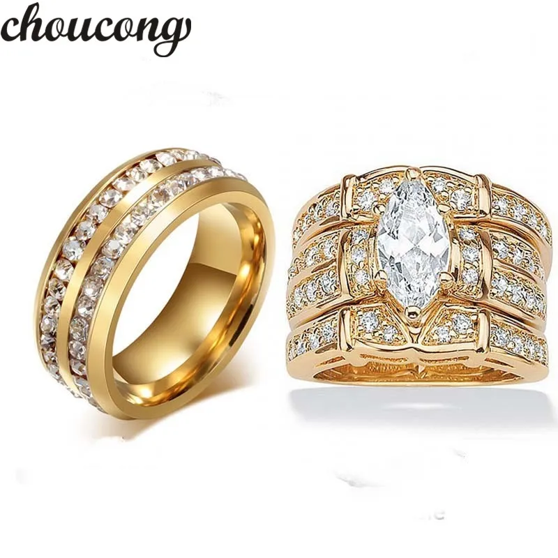 Модное Ювелирное кольцо Choucong для женщин и мужчин из нержавеющей стали с