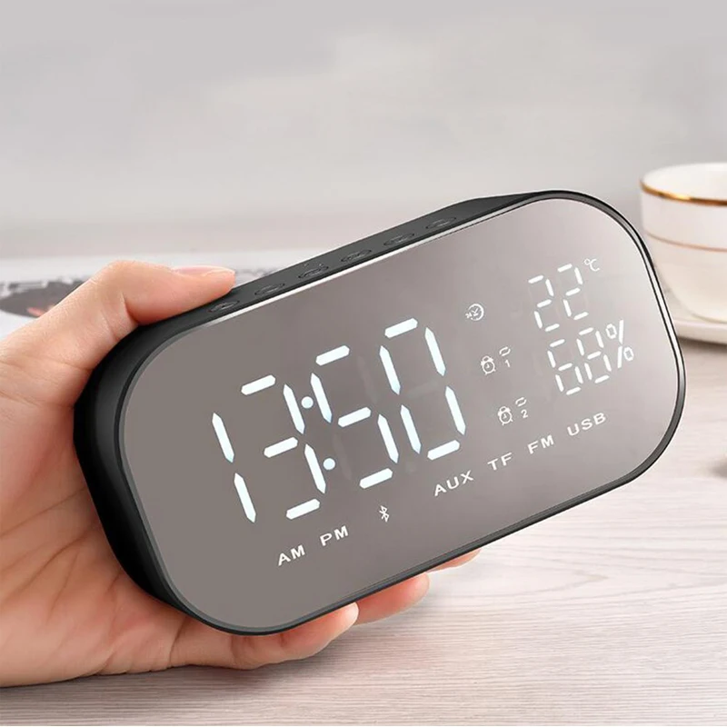 Bluetooth-Колонка со светодиодным будильником и FM-радио Aux TF USB | Электроника