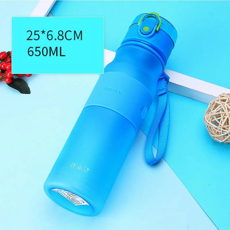 650ml L Blue Strap 320 мл портативные детские бутылочки Экологичные Детские биккиеколки детские чашки Детские Мультяшные бутылки для кормления воды детские соломенные бутылки - Цвет: 650ml L Blue Strap