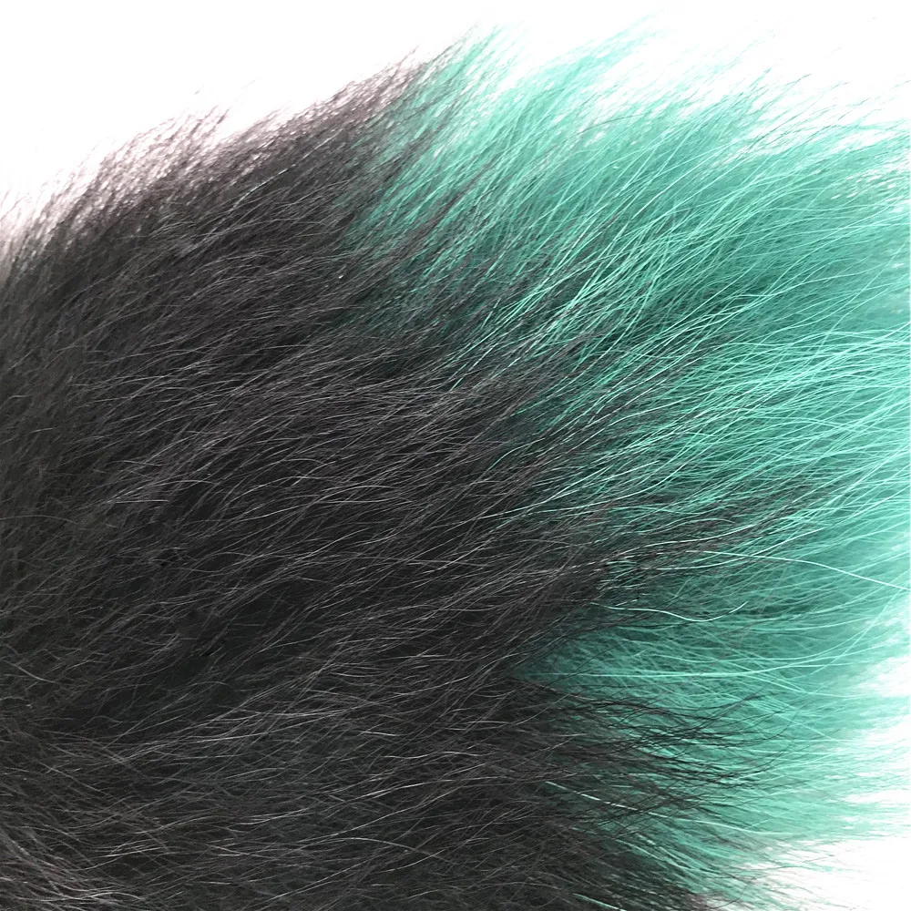 2 шт./лот вибратор зеленый и черный большой лисий хвост пушистый анальный штекер