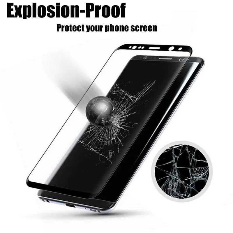 3D Curved Full Cover 9H Tempered Glass For Samsung Galaxy S7 Edge S8 9Plus s6 s6edge plus 2017 Screen Protector Phone Cases Film | Мобильные