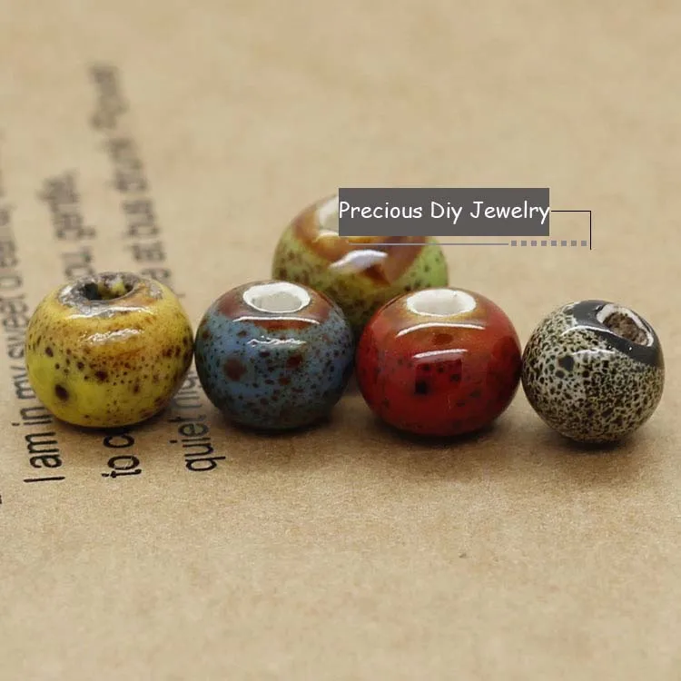 

8mm 20pcs Round Leopard print Ceramic Loose Spacer Beads for Jewelry making Diy