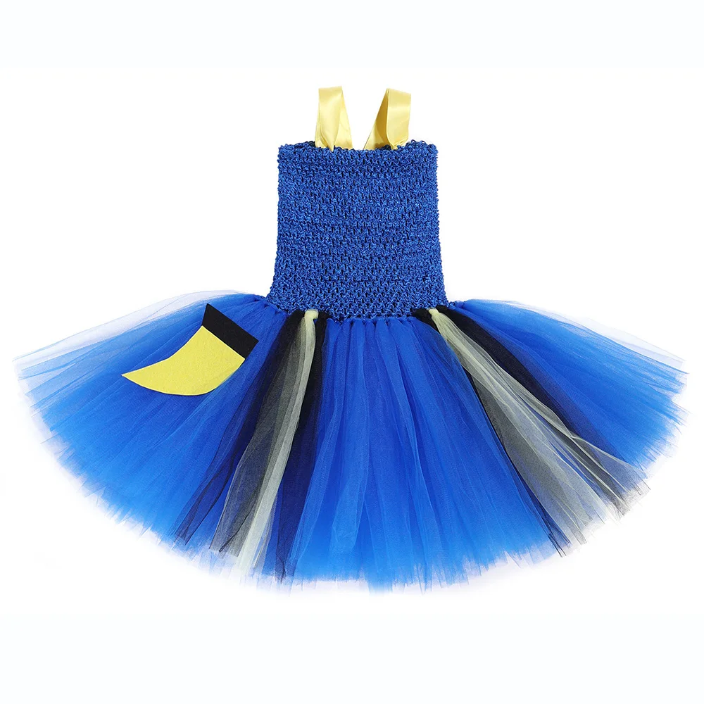 Cartoon Clownfish Nemo Girls Dress Animal Applique Dory Costume Knee Length Youth Clothing Children Birthday Tutu | Детская одежда и