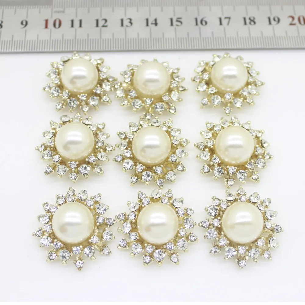 10 шт. круглые металлические пуговицы с жемчугом 28 мм|round metal buttons|rhinestone pearl buttonspearl