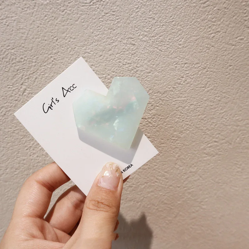 Заколка для волос в форме сердца Женская резиновая заколка с блестящими