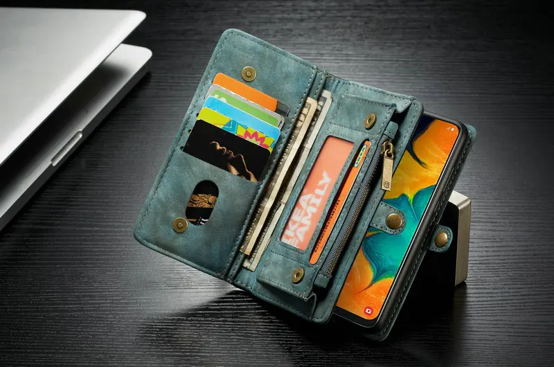 CaseMe кошелек чехол для samsung Galaxy A80 A20e A30 A40 A50 A70 класса люкс 2 в 1 съемный кожаный чехол для samsung S10 5G