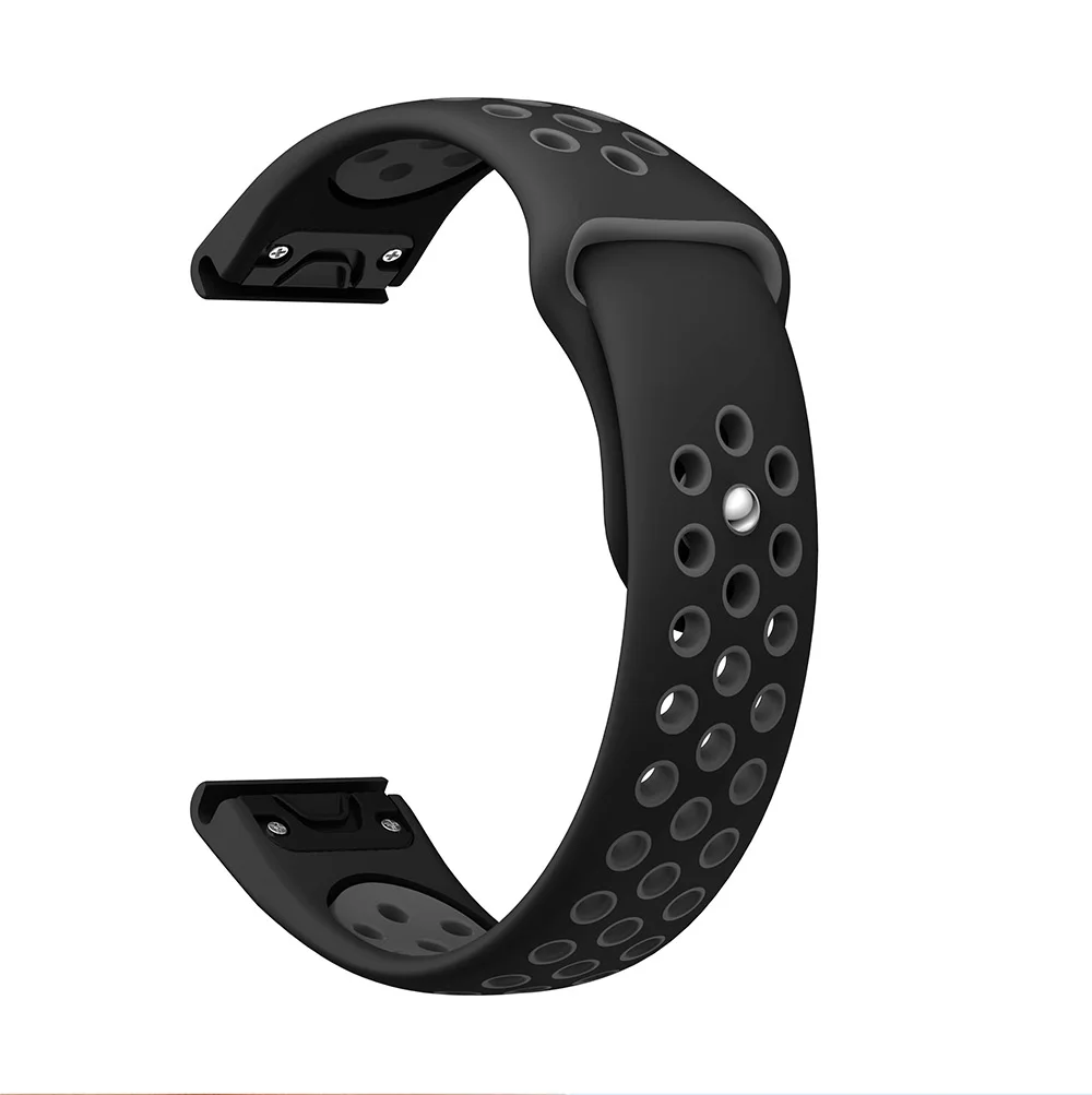 Black gray Мягкий спортивный силиконовый ремешок для часов Garmin Fenix 5 Plus 22 мм Быстрый ремешок для Garmin Fenix5 MARQ часы браслет - Цвет ремешка: Black gray