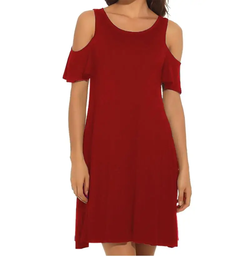 Женская Повседневная футболка из модала Однотонная с круглым вырезом и коротким