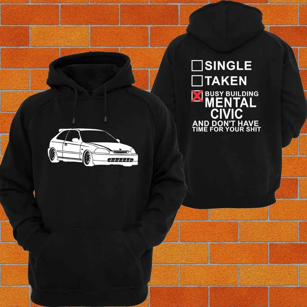 1 Толстовка, Толстовка или фуфайка Hond CIVIC EK EM DOHC Mugen Turbo Vtec 6th Gen JDM - Цвет: 1