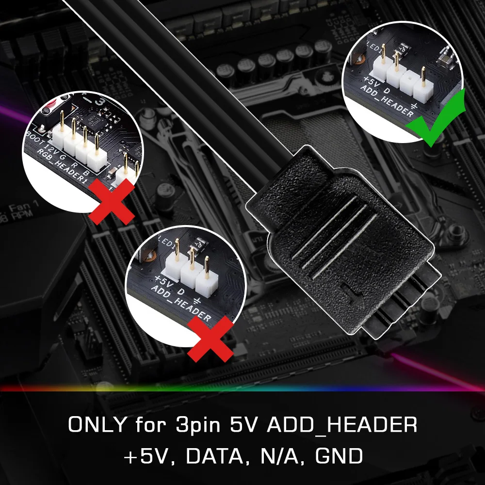 Модифицируемая RGB PC Светодиодная лента WS2812b Радужная для ПК чехол 5V 3-pin ASUS Aura SYNC