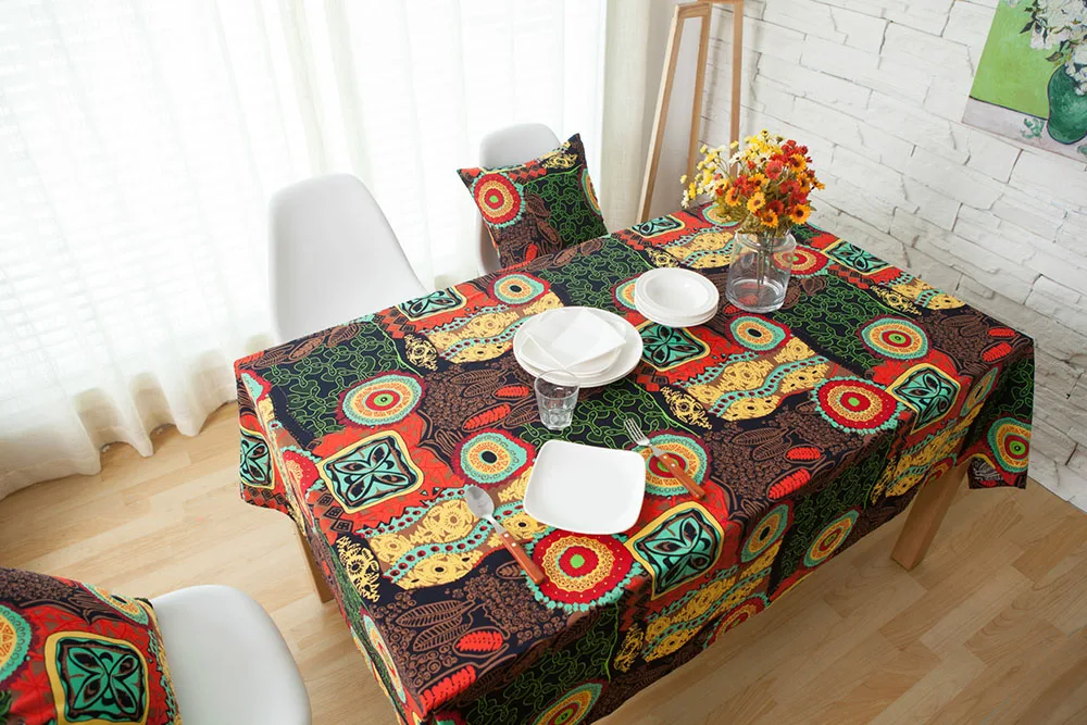 Горячая Современная богемная красочная скатерть с принтом прямоугольная крышка