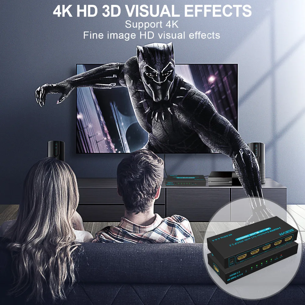 SGEYR 4k HDMI переключатель 5x1 HDMI коммутатор сплиттер 5 вход 1 выход HDMI сплиттер 5 в 1 HDMI адаптер для ПК ноутбука PS3 PS4 ТВ