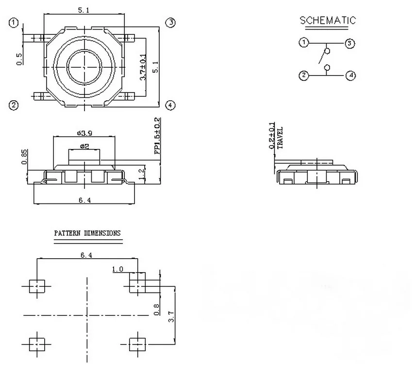 ( 20 pcs/lot ) 5x5x1.6mm Small Tactile Button Switch Momentary. | Обустройство дома