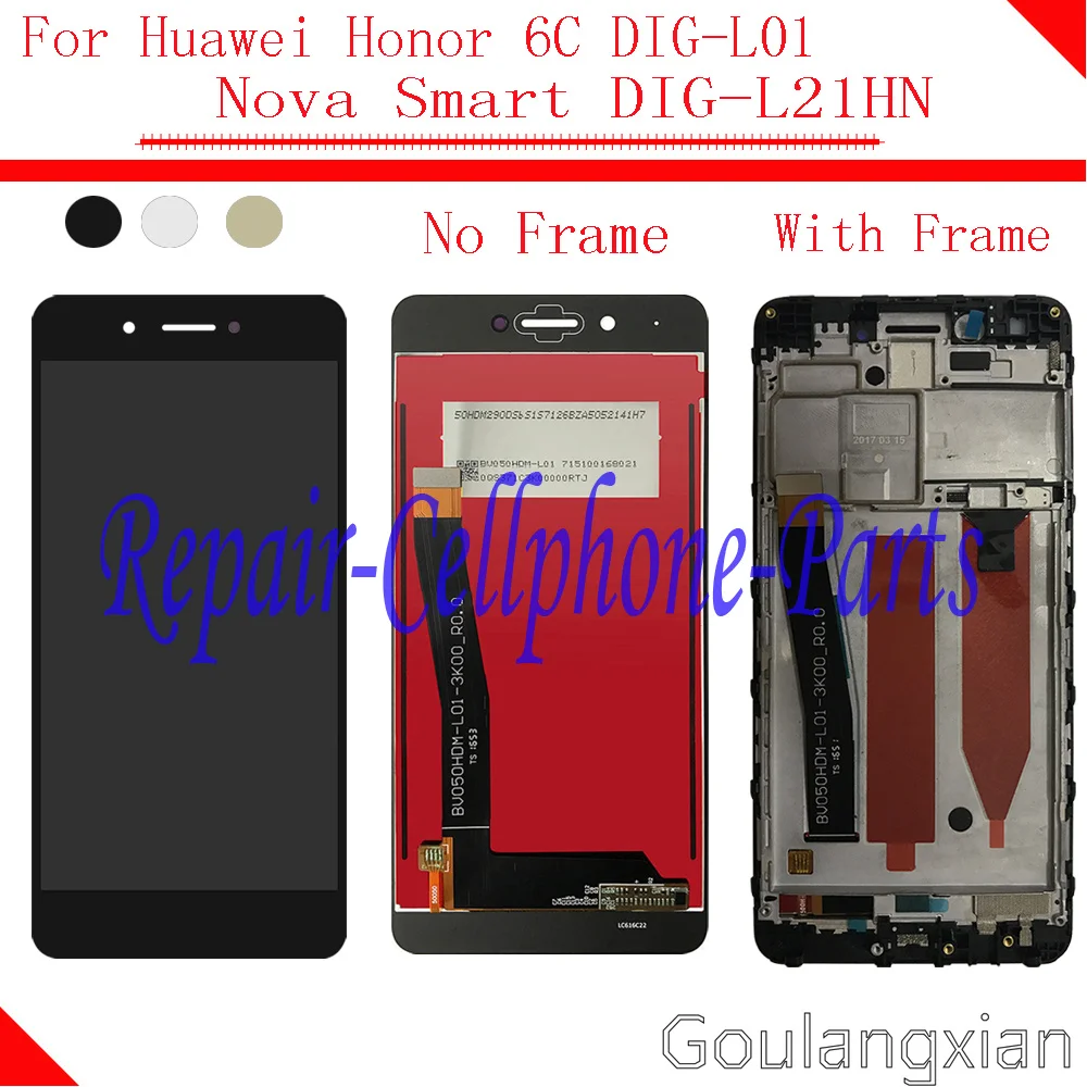 

by Test Full LCD display + Touch screen Digitizer assembly with Frame For Huawei Honor 6C DIG-L01 / Nova Smart / DIG-L21HN