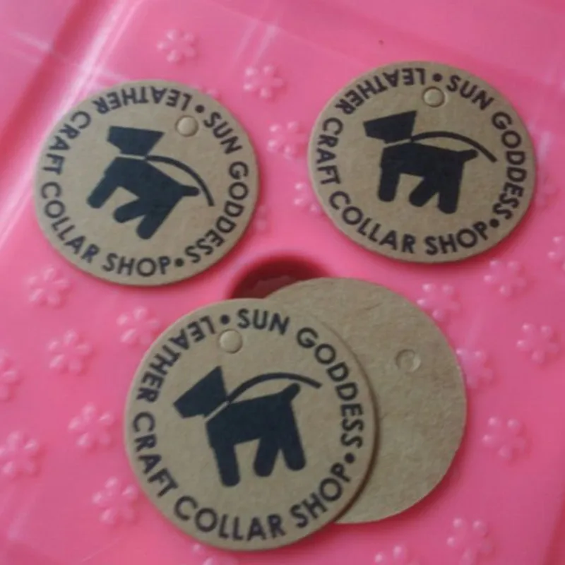 1000 шт печать на заказ черный лого ретро крафт бумага этикетки одежда круглые