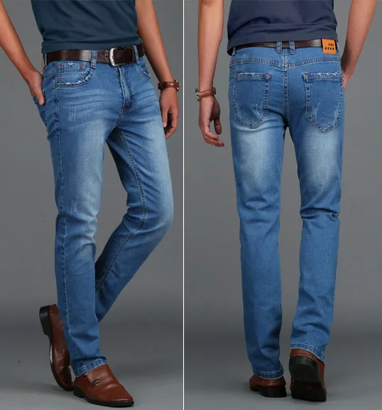 

Fashion Designer Jeans For Men Jeans Famous Brand Size 44 HIGHT QUALITY Calca jeans masculina tamanho 46 48 big size 2019 Winter