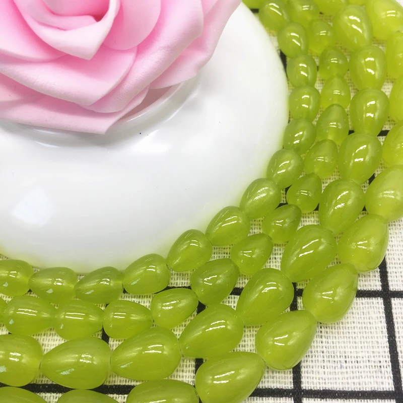 DIY 8x11 11x14 мм каплевидные стеклянные бусины с узором распорки для изготовления ювелирных изделий оптом - Цвет: SD19