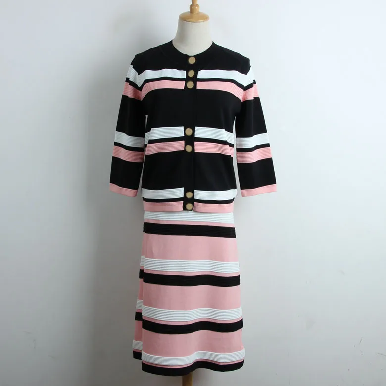 Hit Color Striped Cardigan Sweater 2019 Spring Single Breasted Womens Ladies Brand Runway Knitted Coat Outwear |