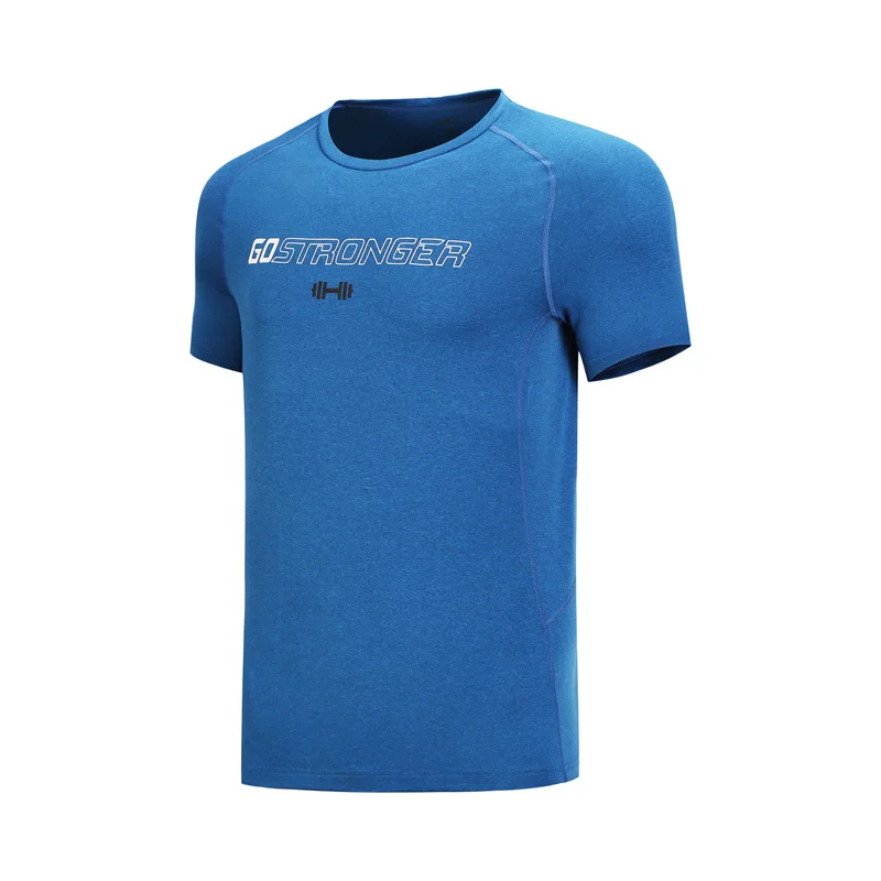 Li-Ning мужская тренировочная серия футболка дышащая Стандартная посадка полиэстер спандекс подкладка комфорт Спортивная футболка ATSN207 MTS2859 - Цвет: ATSN207-4H