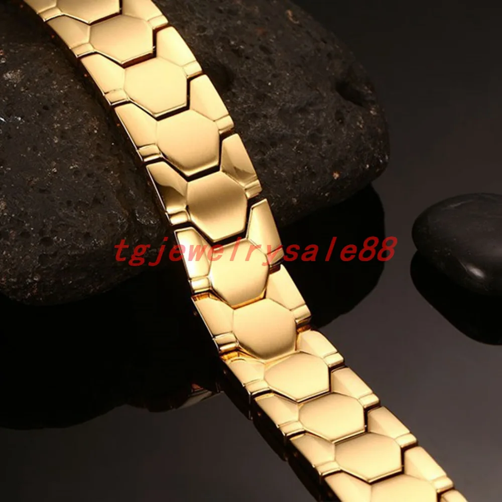 Идеальный золотой браслет из нержавеющей стали с магнитом для здоровья в стиле