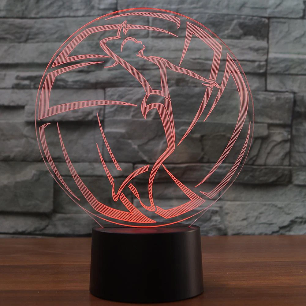 USB 3D лампа для волейбола 7 цветов маленький ночник светодиодная настольная