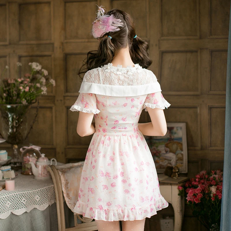 Платье принцессы в японском стиле изящное платье с короткими рукавами C22AB7066|lolita