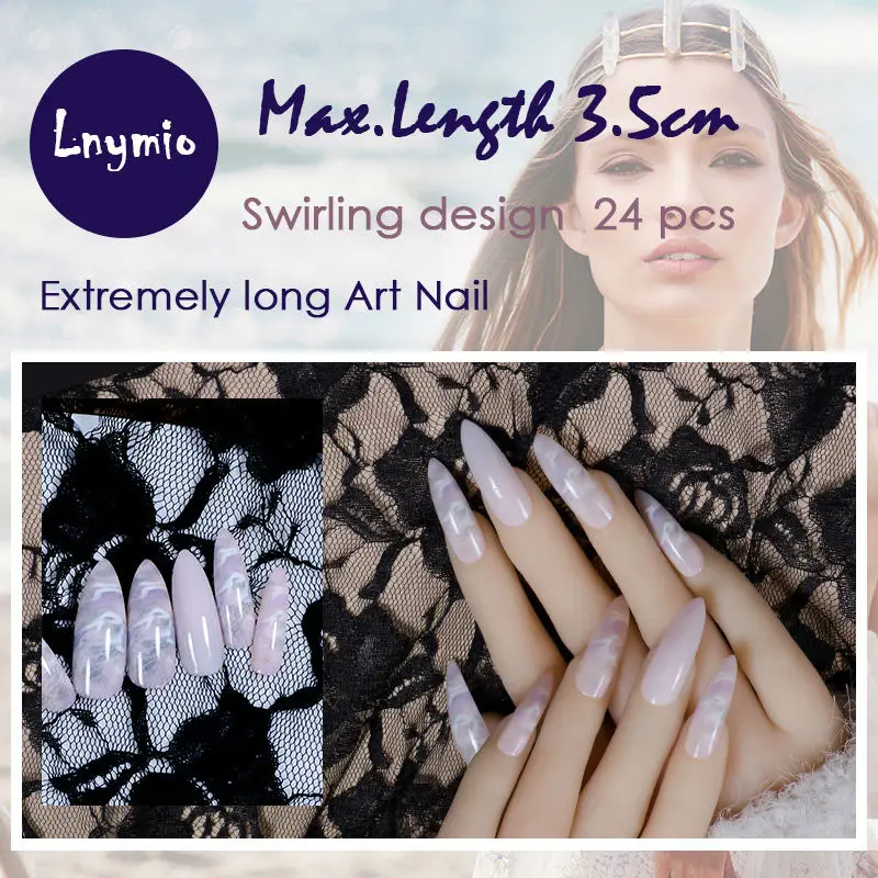 Накладные ногти с очень длинным рисунком 24 шт.|nail|nail applicationnail art foil adhesive |