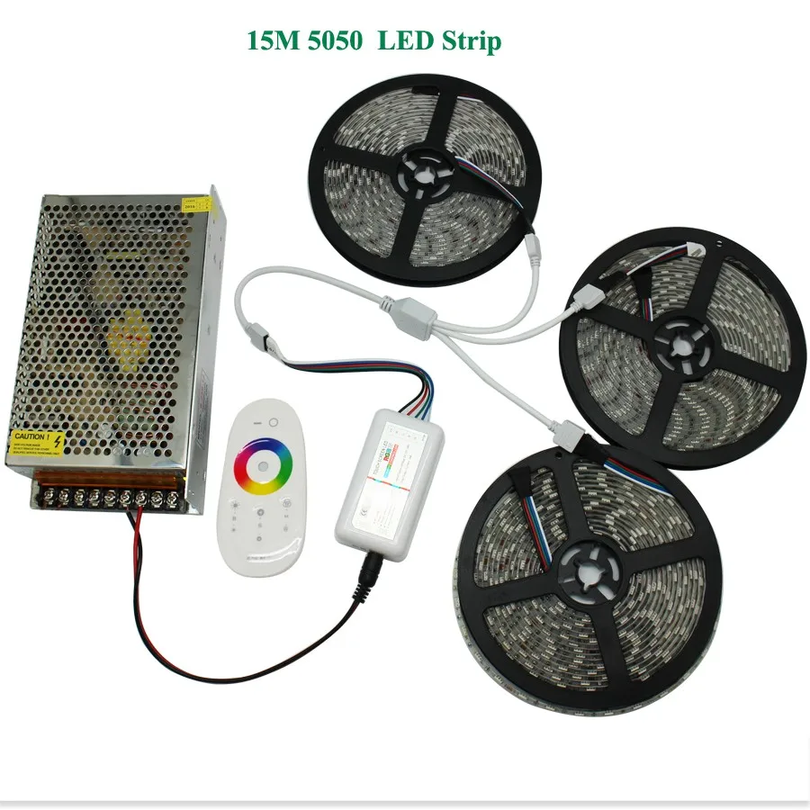 20 м 4 в 1 RGBW Светодиодная лента 5050 SMD DC12V гибкий светодиодный светильник 60 Светодиодный s/m+ 2,4G RF пульт дистанционного управления+ адаптер питания комплект