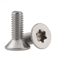 304 stainless steel countersunk flat head plum six lobe socket security head screw bolt anti theft m34568101214mm f